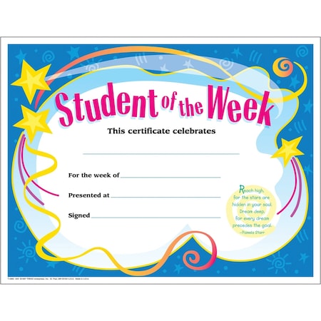 Trend Enterprises Student of The Week Colorful Classics Certificates, PK180 T2960